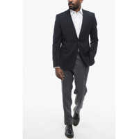 Sacouri Armani pentru Barbati - Sacouri Armani Emporio Virgin Wool Slim Fit Blazer With Flap Pockets Blue Barbati (BM 17422558) - B-mall.ro