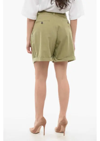 Pantaloni scurti ETRO Pleated High-Waisted Shorts Green Femei (BM 17422594) 2