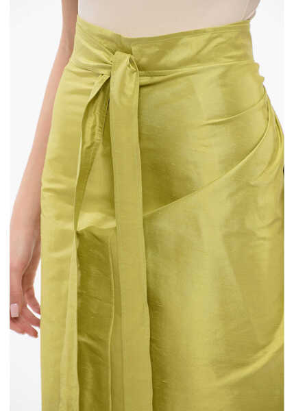 Fuste lungi Dior Silk Wrap Skirt With Draped Detail Green Femei (BM 17422600) 3