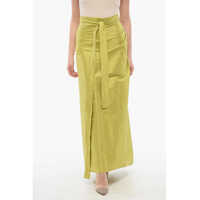 Fuste lungi Silk Wrap Skirt With Draped Detail Femei