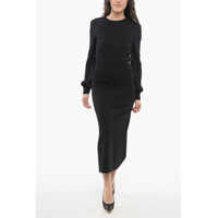 Rochii lungi Open-Back Crewneck Dress Femei