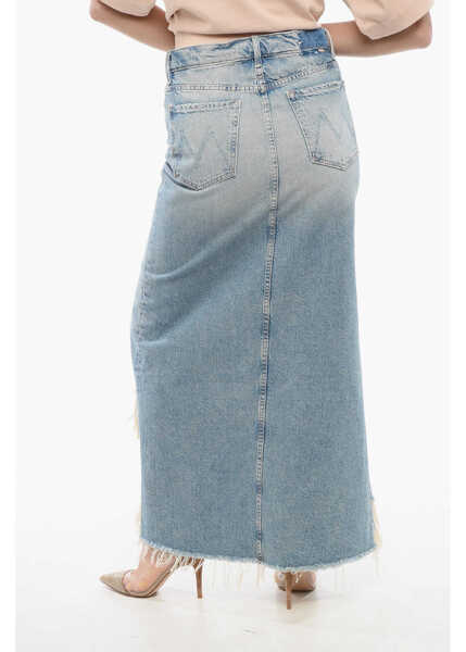 Fuste lungi MOTHER Superior Denim The Ditcher Long Skirt With Frontal Slit And Blue Femei (BM 17422882) 2