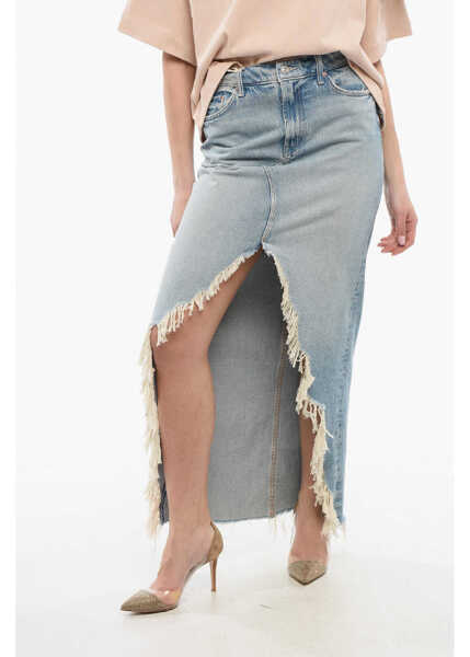 Fuste lungi MOTHER Superior Denim The Ditcher Long Skirt With Frontal Slit And Blue Femei (BM 17422882) 1