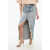 MOTHER Superior Denim The Ditcher Long Skirt With Frontal Slit And Blue