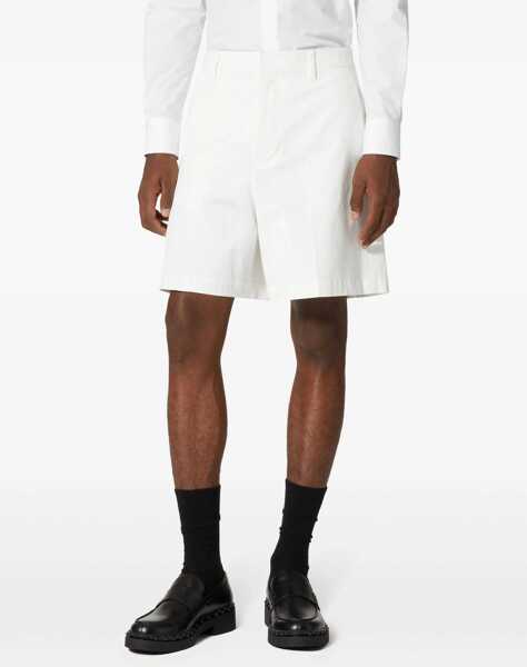 Pantaloni scurti Valentino Garavani 4-Pocketed Cotton Shorts With Hidden Fastening White Barbati (BM 17422885) 3