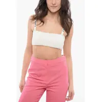 Sutiene Solid Color Bra Top With Logoed Straps Femei
