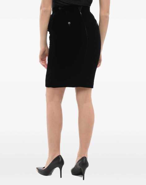Fuste lungi Saint Laurent Velvet Pencil Skirt Black Femei (BM 17422954) 3