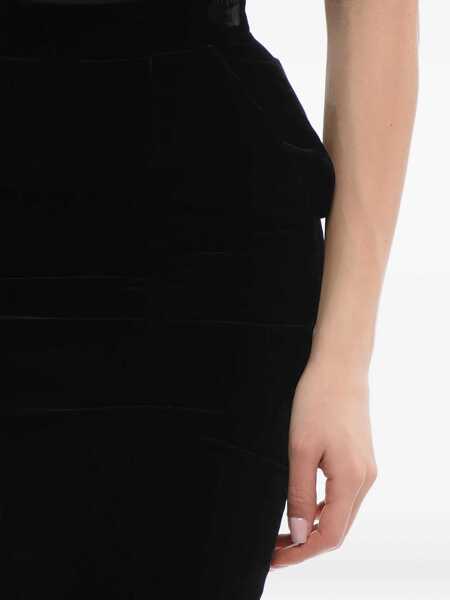 Fuste lungi Saint Laurent Velvet Pencil Skirt Black Femei (BM 17422954) 4
