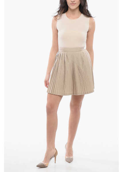 Fuste scurte Dior High-Waisted Pleated Mini Skirt Beige Femei (BM 17422969) 4