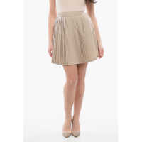 Fuste scurte High-Waisted Pleated Mini Skirt Femei