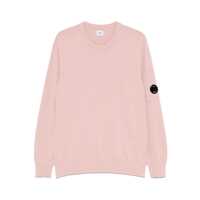 Pulovere C.P. Company Crewneck Knitwear In Pink Cotton With Pocket And Logo Barbati
