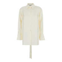 Camasi White Shirt With Bell Sleeves And Rear Cut-Out In Silk Woman Femei