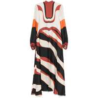 Rochii Raquel Diniz Long Dress In Multicolor Silk With Bow Femei