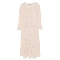 Rochii D.Exterior Beige Long Dress With Lace And Slip Dress Femei