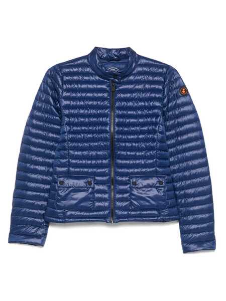 Geci de iarna Save the Duck Twinkle Blue Down Jacket With High Neck And Logo Patch On The Sleeve In Tech Fabric Woman BLUE Femei (BM 17427153) 1