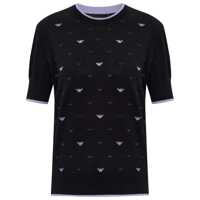 Pulovere Emporio Armani Allover Logo Cotton Sweater Femei