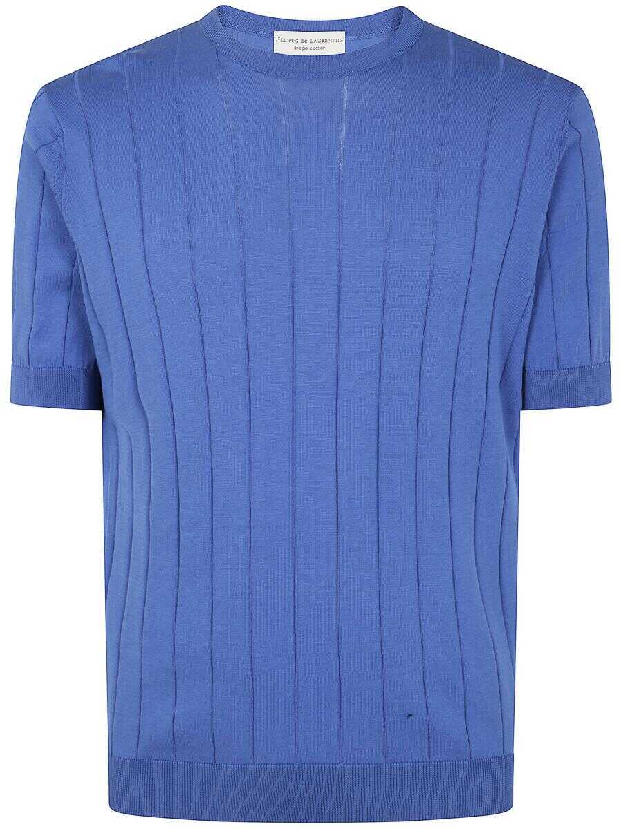 Pulovere FILIPPO DE LAURENTIIS Filippo De Laurentiis Short Sleeves Round Neck Sweater Clothing BLUE Barbati (BM 17428167) 1