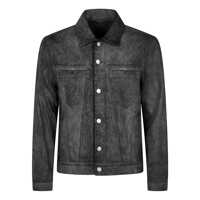 Geci Giorgio Brato Denim Jacket Mix Eco Lamb Leather Clothing Barbati