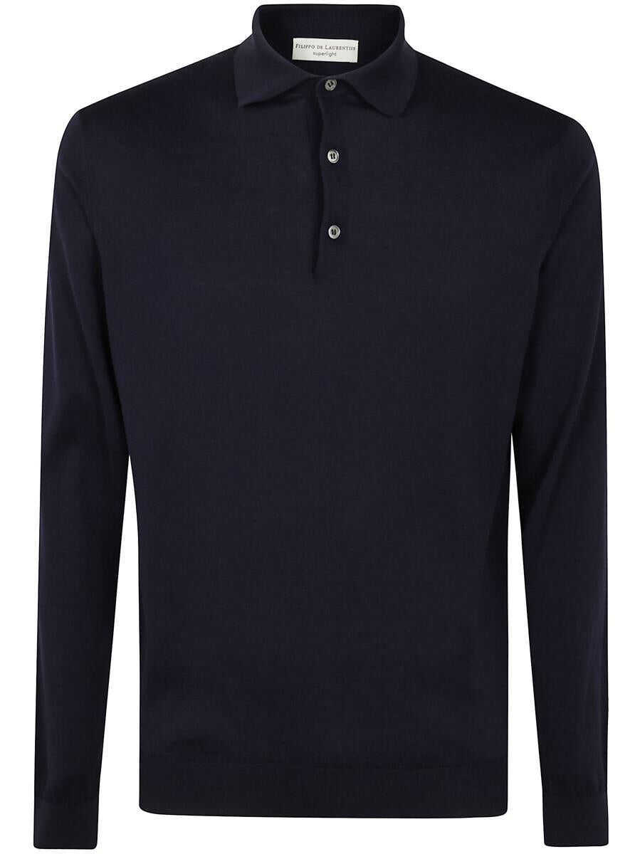 Tricouri Polo FILIPPO DE LAURENTIIS Filippo De Laurentiis Long Sleeves Polo Shirt Clothing BLUE Barbati (BM 17430477) 1
