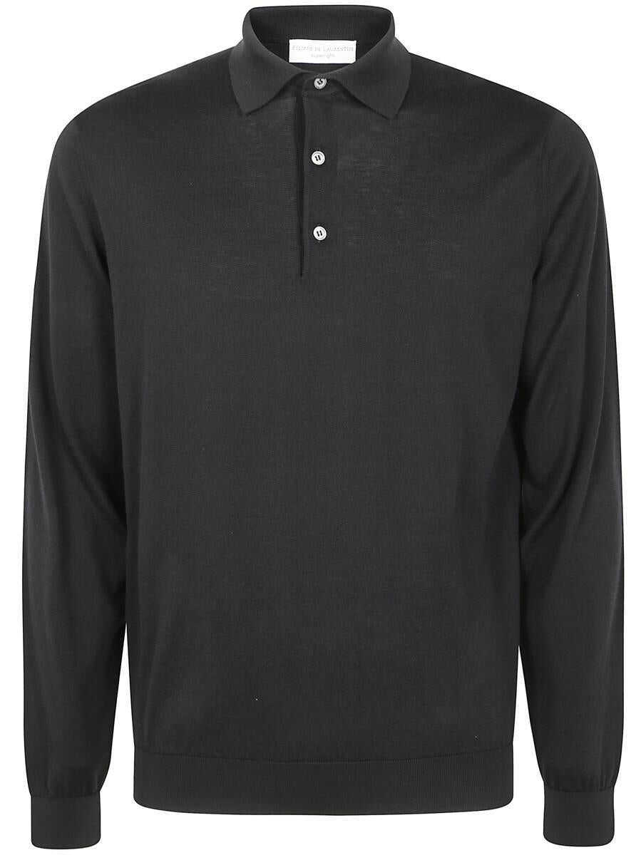 Tricouri Polo FILIPPO DE LAURENTIIS Filippo De Laurentiis Long Sleeves Polo Shirt Clothing Black Barbati (BM 17430480) 1