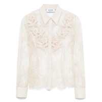 Camasi Blumarine Beige Semi-Trasparent Shirt In Lace Femei