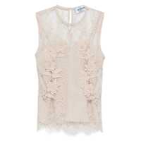 Topuri Blumarine Beige Semi-Trasparent Top In Lace Femei