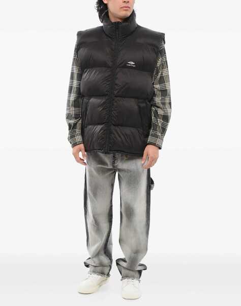 Jachete Balenciaga Skiwear Oversized Sleeveless Jacket With Front Zip Black Barbati (BM 17431684) 2