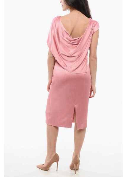 Rochii lungi Givenchy Draped Asymmetric Dress Pink Femei (BM 17431708) 2