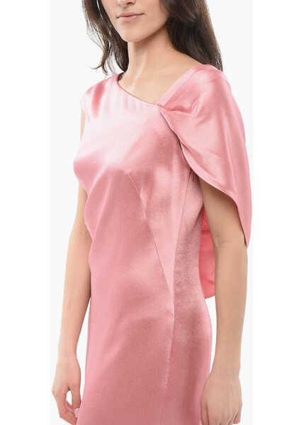 Rochii lungi Givenchy Draped Asymmetric Dress Pink Femei (BM 17431708) 3