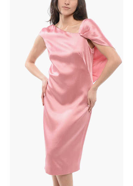 Rochii lungi Givenchy Draped Asymmetric Dress Pink Femei (BM 17431708) 4