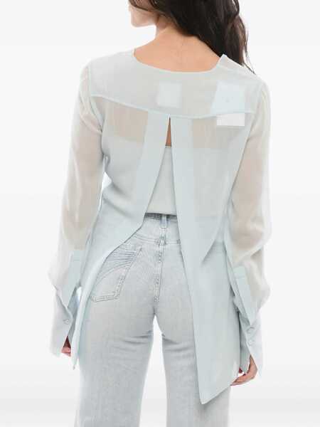 Bluze Givenchy Chiffon Blouse With Tank Top Blue Femei (BM 17431726) 3