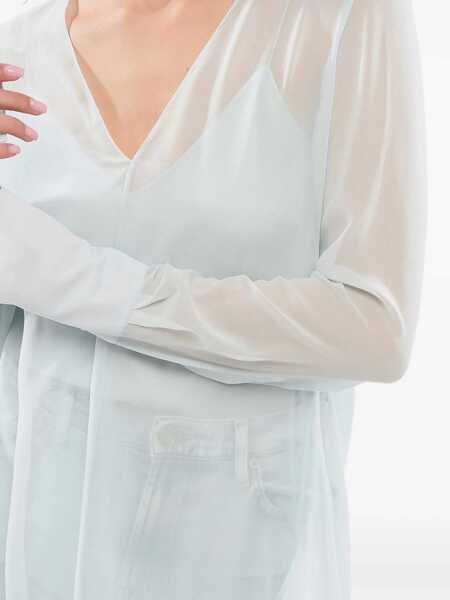 Bluze Givenchy Chiffon Blouse With Tank Top Blue Femei (BM 17431726) 4