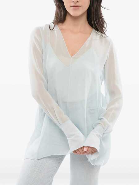 Bluze Givenchy Chiffon Blouse With Tank Top Blue Femei (BM 17431726) 1