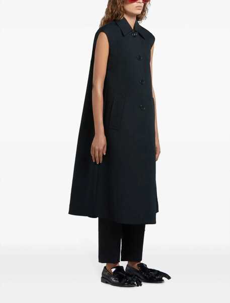 Veste casual Marni Wide Midi Vest With Shirt Collar Black Femei (BM 17431750) 3