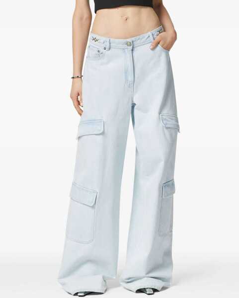 Blugi drepti Versace Medusa Cargo Denims With Light Wash Blue Femei (BM 17431870) 3