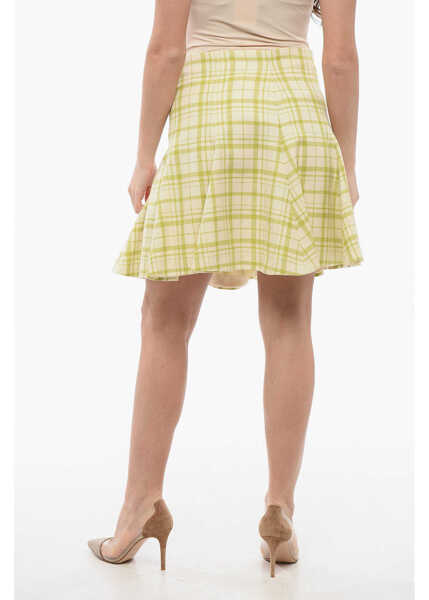 Fuste scurte Dior Tartan Flared Wool Mini Skirt Green Femei (BM 17431894) 2