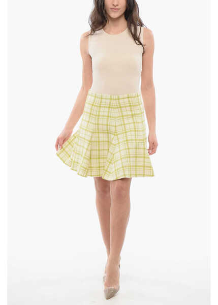 Fuste scurte Dior Tartan Flared Wool Mini Skirt Green Femei (BM 17431894) 4