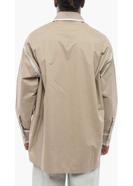 Camasi casual Maison Margiela Mm6 Poplin Cotton Shirt Vintage Effect Beige Barbati (BM 17431906) 2