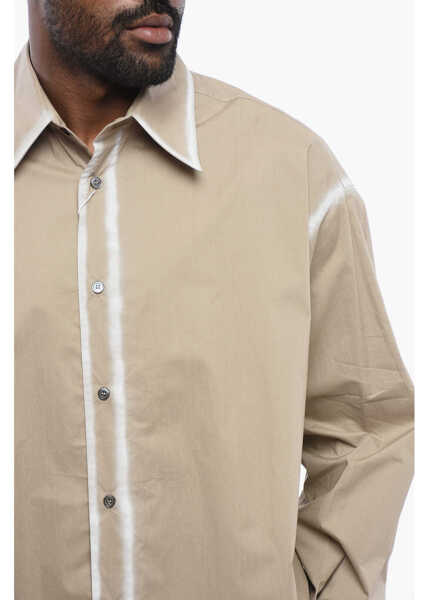 Camasi casual Maison Margiela Mm6 Poplin Cotton Shirt Vintage Effect Beige Barbati (BM 17431906) 3