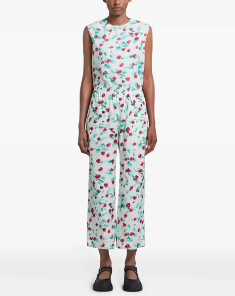 Pantaloni casual Marni Satin Cropped Pants With Drawstring Multicolor Femei (BM 17431921) 2