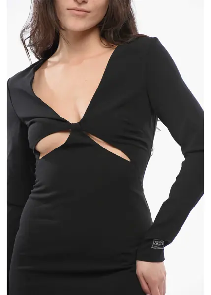 Rochii elegante Versace Jeans Couture V-Neckline Cut-Out Dress Yellow Femei (BM 17431924) 3