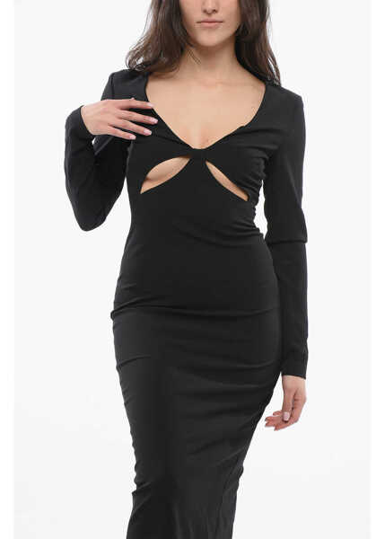 Rochii elegante Versace Jeans Couture V-Neckline Cut-Out Dress Yellow Femei (BM 17431924) 4