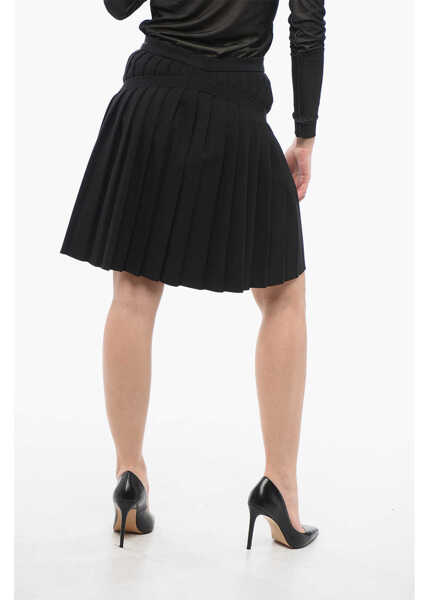 Fuste scurte Maison Margiela Mm6 Pleated Asimmetryc Mini Skirt Black Femei (BM 17431939) 2