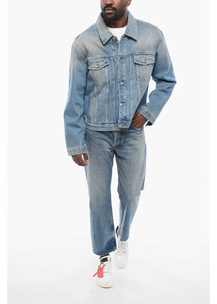 Geci de blugi 1989 STUDIO Delav Denim Jacket With Back Embossed Logo Light Blue Barbati (BM 17431978) 4