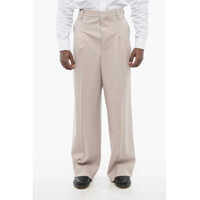 Pantaloni casual Double-Pleated Virgin Wool Pants With Belt Loops Barbati