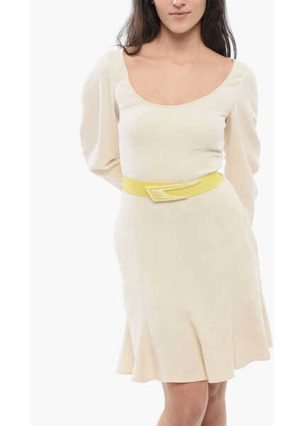 Rochii scurte Stella McCartney Belted Flared Dress White Femei (BM 17432065) 4