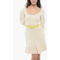 Rochii Stella McCartney Dama - Rochii scurte Stella McCartney Belted Flared Dress White Femei (BM 17432065) - B-mall.ro