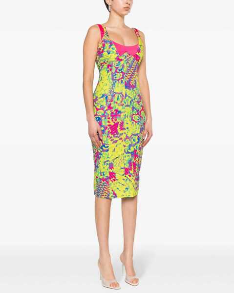 Rochii elegante Versace Jeans Couture Animalier Midi Dress Yellow Femei (BM 17432101) 3