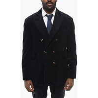 Sacouri Double-Breasted Corduroy Blazer With Patch Pockets Barbati