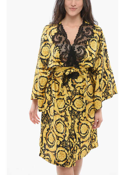 Rochii elegante Versace Silk Barocco Robe Gold Femei (BM 17432272) 4